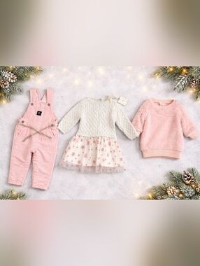 Baby Girl Bundle 9–12 Months – Baby B’gosh, Hatley & Fuzzy Sweater
